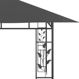 Tonnelle avec moustiquaire et lumières LED 4x3x2,73m Anthracite