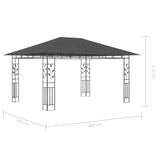 Tonnelle avec moustiquaire et lumières LED 4x3x2,73m Anthracite