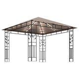 Tonnelle avec moustiquaire et lumières Led 3x3x2,73 m Taupe