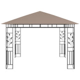 Tonnelle avec moustiquaire et lumières Led 3x3x2,73 m Taupe