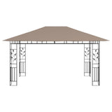 Tonnelle avec moustiquaire et lumières LED 4x3x2,73 m Taupe