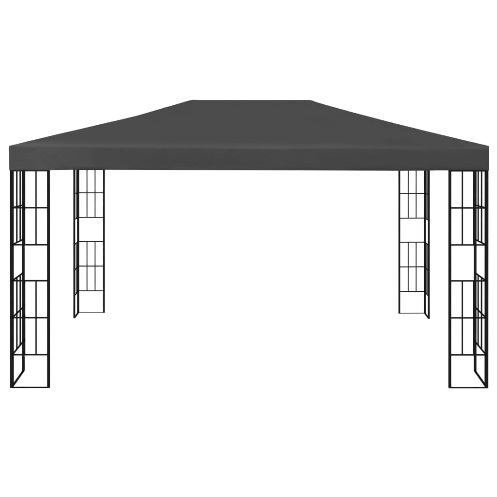 Tonnelle avec guirlande lumineuse à LED 3x4 m Anthracite