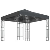 Gazebo with LED light garland 3x3 m Anthracite Fabric