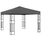 Gazebo with LED light garland 3x3 m Anthracite Fabric