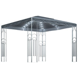 Arbour with LED light garland 300x300 cm Anthracite