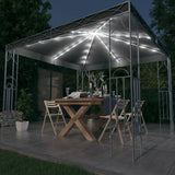 Arbour with LED light garland 300x300 cm Anthracite