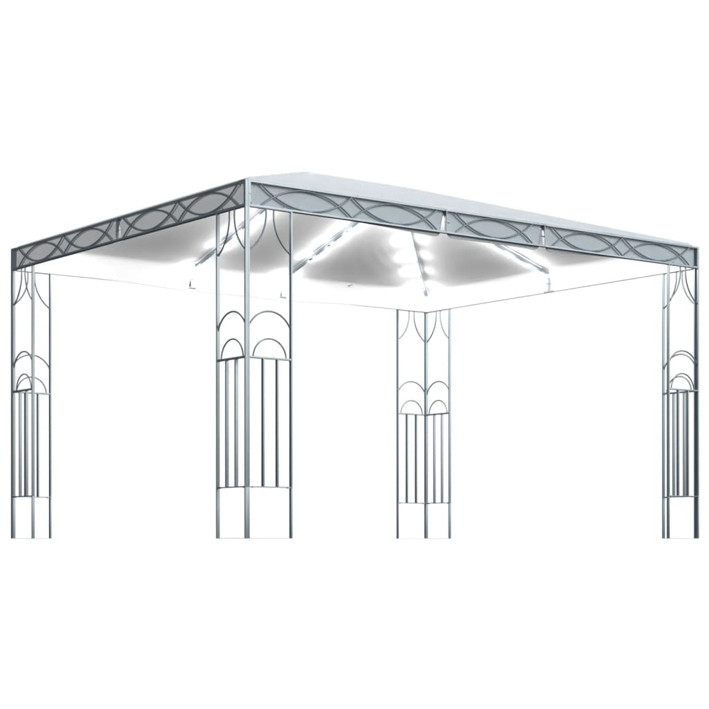 Pavillon mit LED-Lichtgirlande 400x300 cm Creme