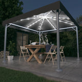 Tonnelle avec guirlande lumineuse LED 300x300 cm Anthracite