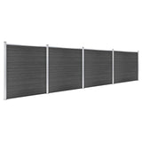 WPC Fence Panel Set 699x186 cm Black