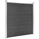 WPC Fence Panel Set 792x(105-186) cm Black