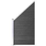 WPC Fence Panel Set 1657x(105-186) cm Black