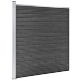 WPC Fence Panel Set 1657x(105-186) cm Black