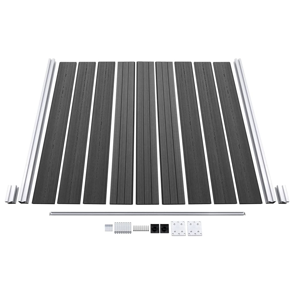 WPC Fence Panel Set 1657x(105-186) cm Black