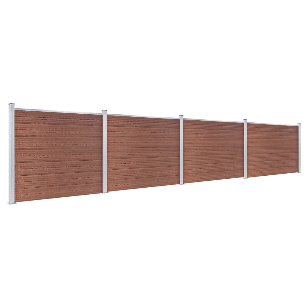 WPC-Zaunelement-Set 699x146 cm Braun