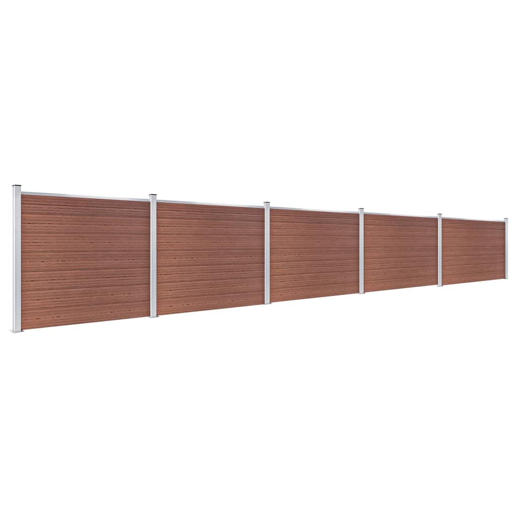 WPC-Zaunelement-Set 872x146 cm Braun