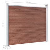 WPC-Zaunelement-Set 872x146 cm Braun