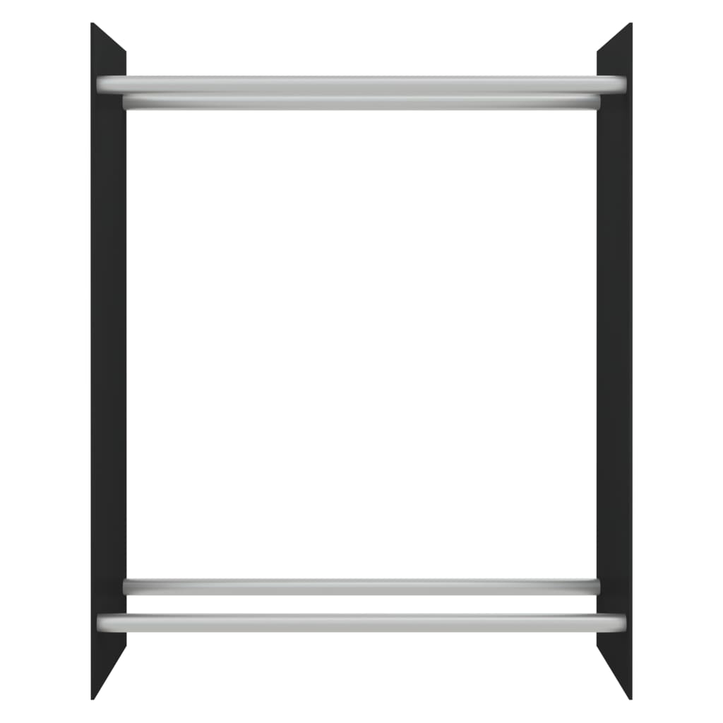 Kaminholzregal Schwarz 80x35x100 cm Gehärtetes Glas