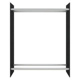 Kaminholzregal Schwarz 80x35x100 cm Gehärtetes Glas