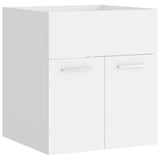 Armoire d'évier avec lavabo intégré Blanc Aggloméré