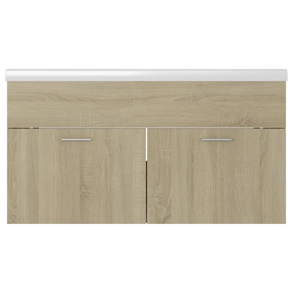 Sink cabinet and integrated sink Sonoma oak Engineered wood