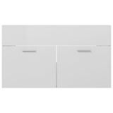 Sink cabinet with integrated washbasin Glossy white Chipboard