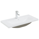 Sink cabinet with integrated washbasin Glossy white Chipboard