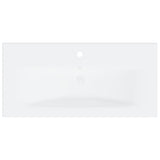 Sink cabinet with integrated washbasin Glossy white Chipboard