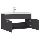 Sink cabinet with integrated washbasin Grey Agglomerate