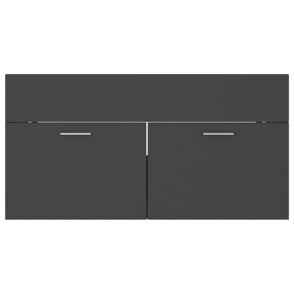 Sink cabinet with integrated washbasin Grey Agglomerate