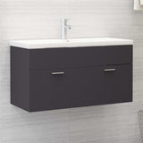 Sink cabinet with integrated washbasin Grey Agglomerate