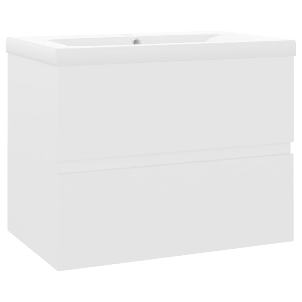 Sink cabinet with integrated sink White Engineered wood