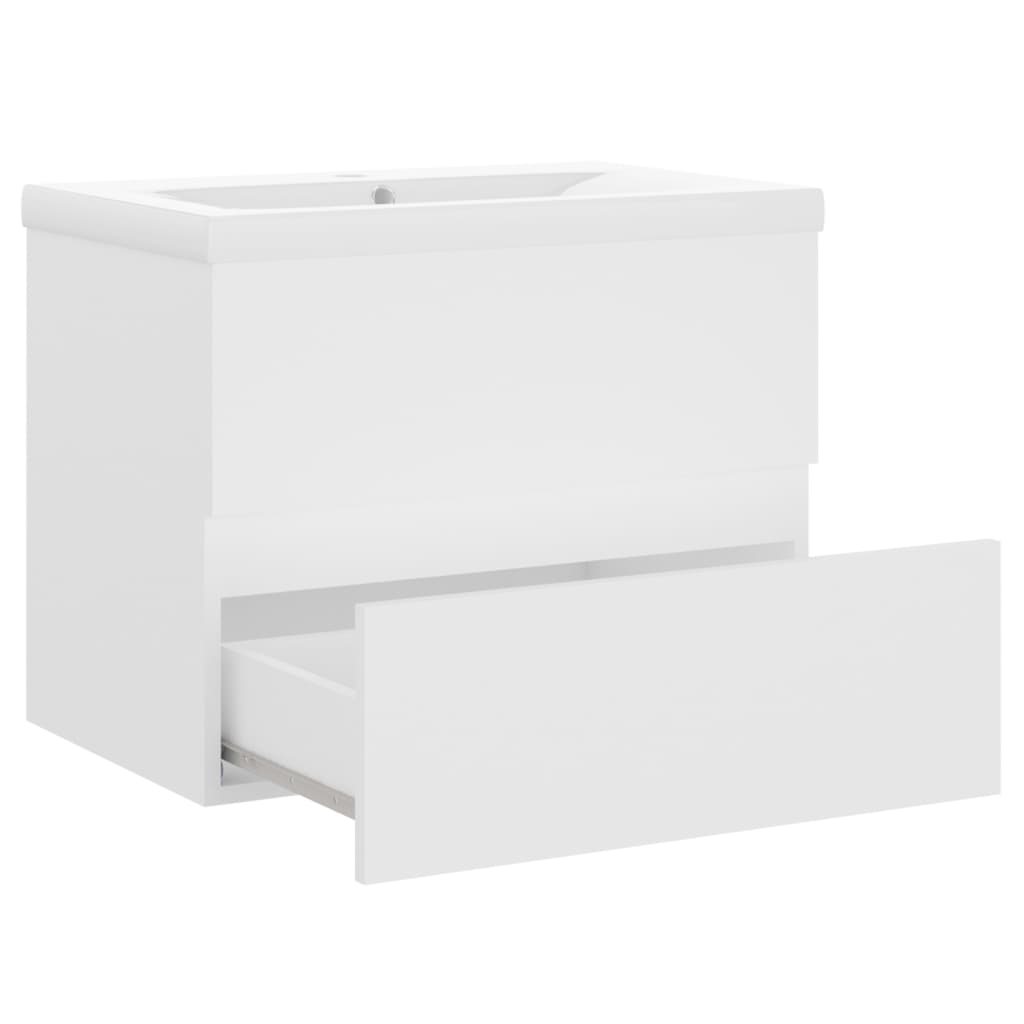 Sink cabinet with integrated sink White Engineered wood