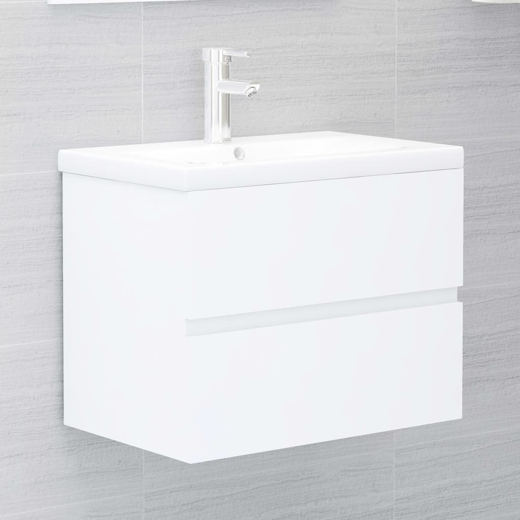 Sink cabinet with integrated sink White Engineered wood