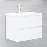 Sink cabinet with integrated sink White Engineered wood