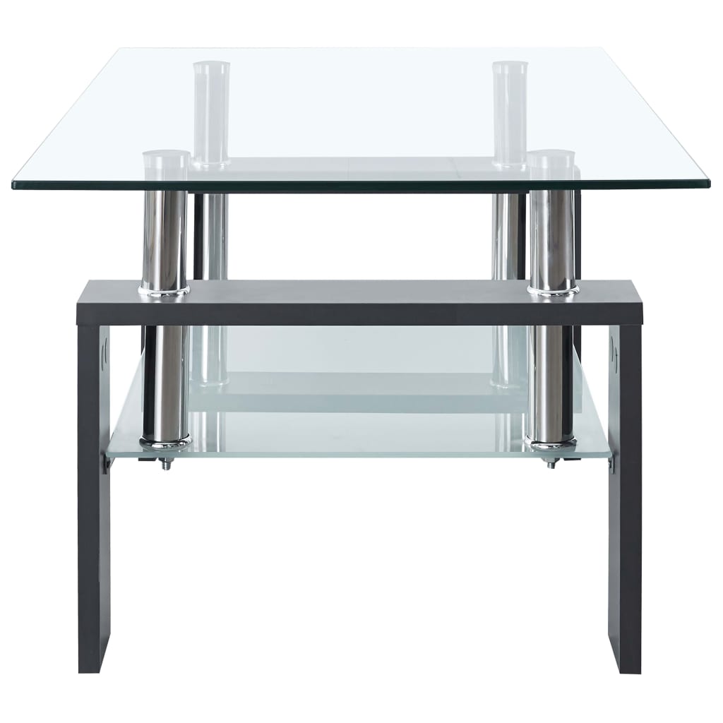 Table basse Gris et transparent 95x55x40 cm Verre trempé