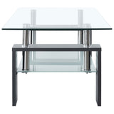 Table basse Gris et transparent 95x55x40 cm Verre trempé