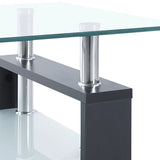 Table basse Gris et transparent 95x55x40 cm Verre trempé