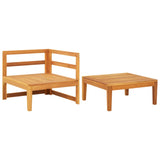 Salon de jardin 2 pcs avec coussins blanc crème Bois d'acacia