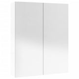 Armoire à miroir de salle de bain 60x15x75cm MDF Blanc brillant