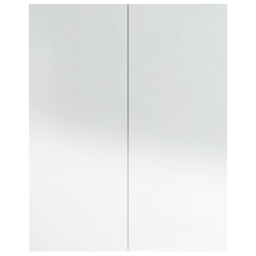 Armoire à miroir de salle de bain 60x15x75cm MDF Blanc brillant