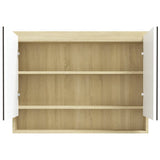 Badezimmerspiegelschrank 80x15x60cm MDF Weiß und Eiche