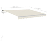 Automatic awning with wind sensor and LED 300x250 cm Cream