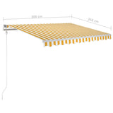 Automatic awning with wind sensor and LED 300x250cm Yellow/white