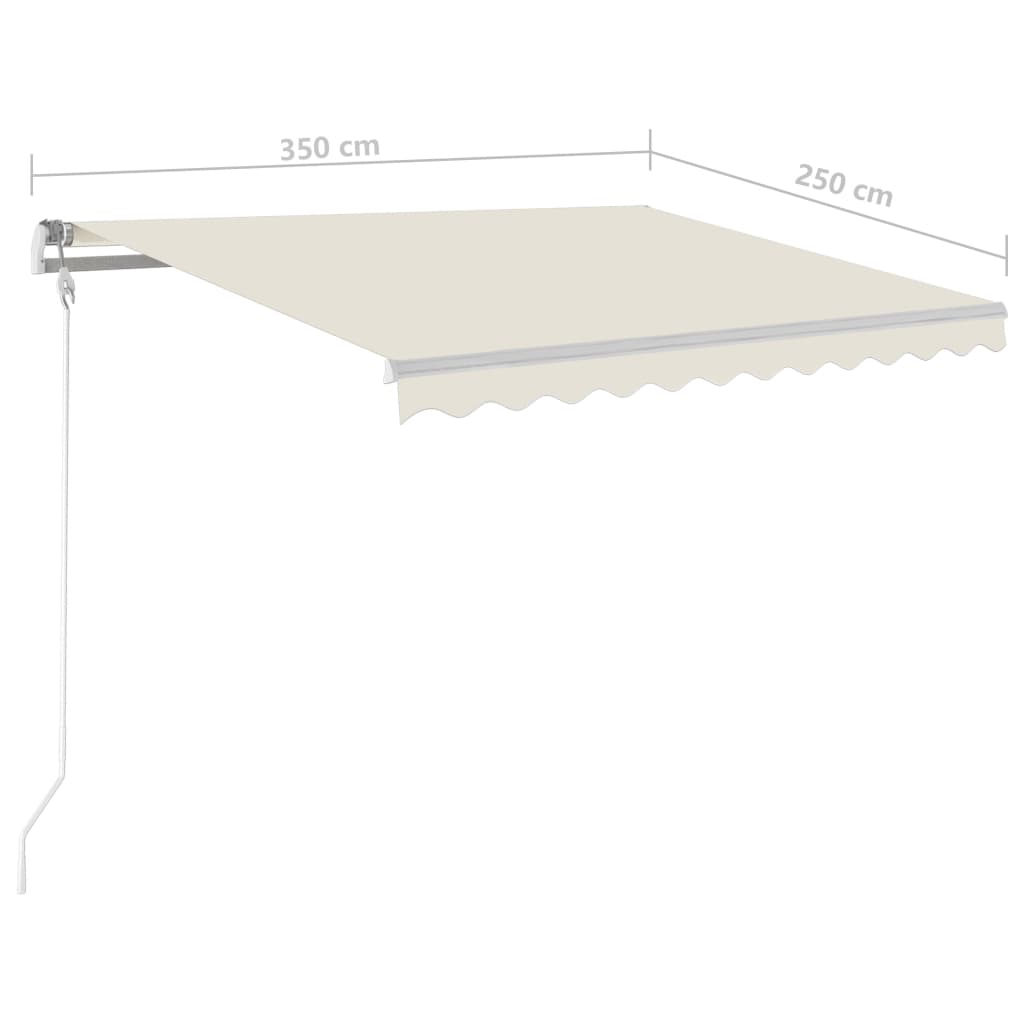 Automatic awning with wind sensor and LED 350x250 cm Cream