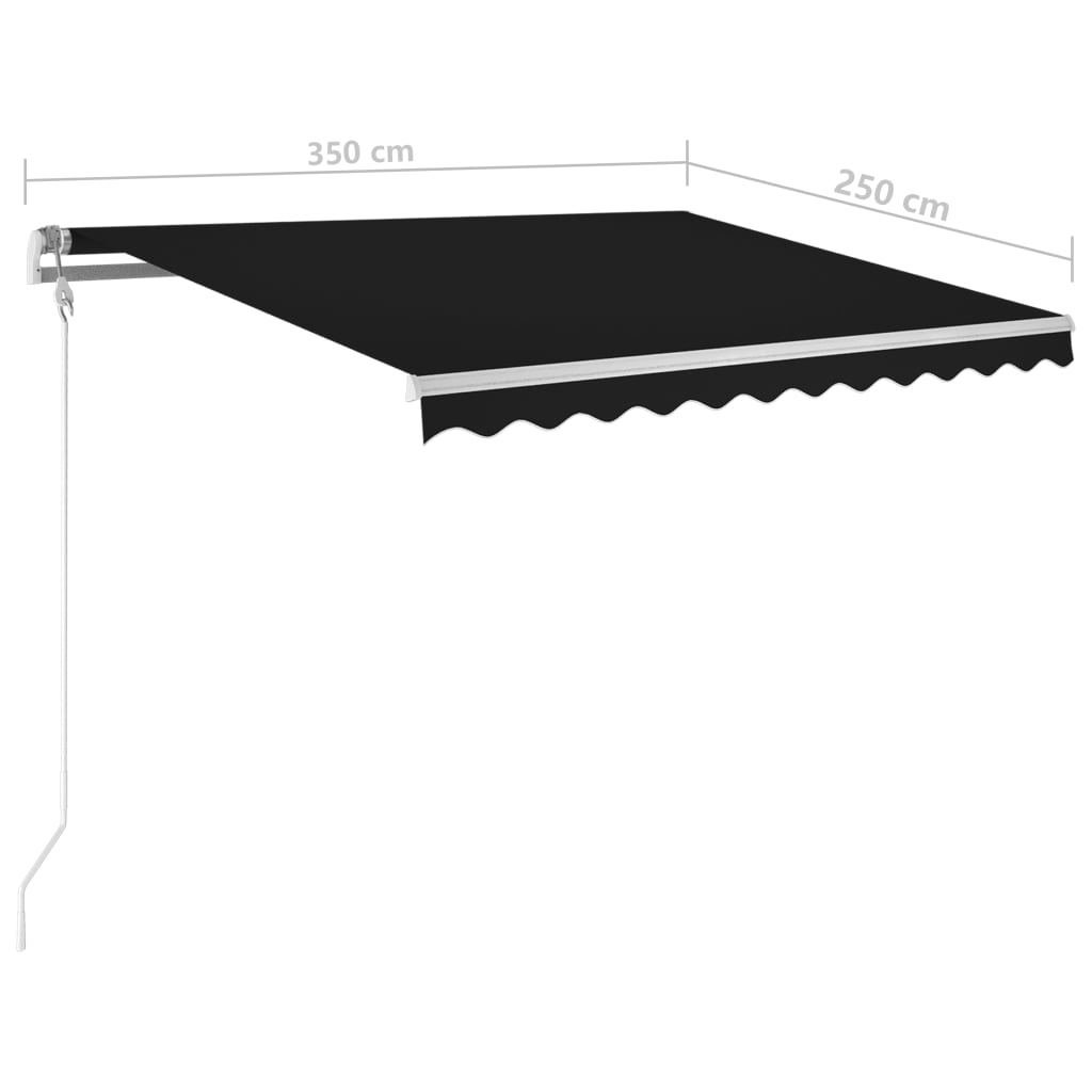 Automatic awning with wind sensor and LED 350x250 cm Anthracite