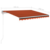 Automatischer Markisen-Windsensor/LED 350x250 cm Orange/Braun