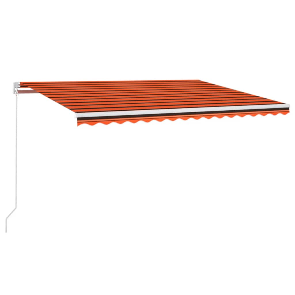 Einziehbare manuelle Markise mit LED 400x300 cm Orange und Braun