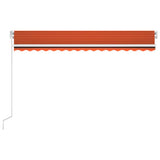 Einziehbare manuelle Markise mit LED 400x300 cm Orange und Braun