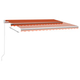 Einziehbare manuelle Markise mit LED 400x300 cm Orange und Braun