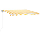 Automatic awning wind sensor/LED 400x300cm Yellow and white